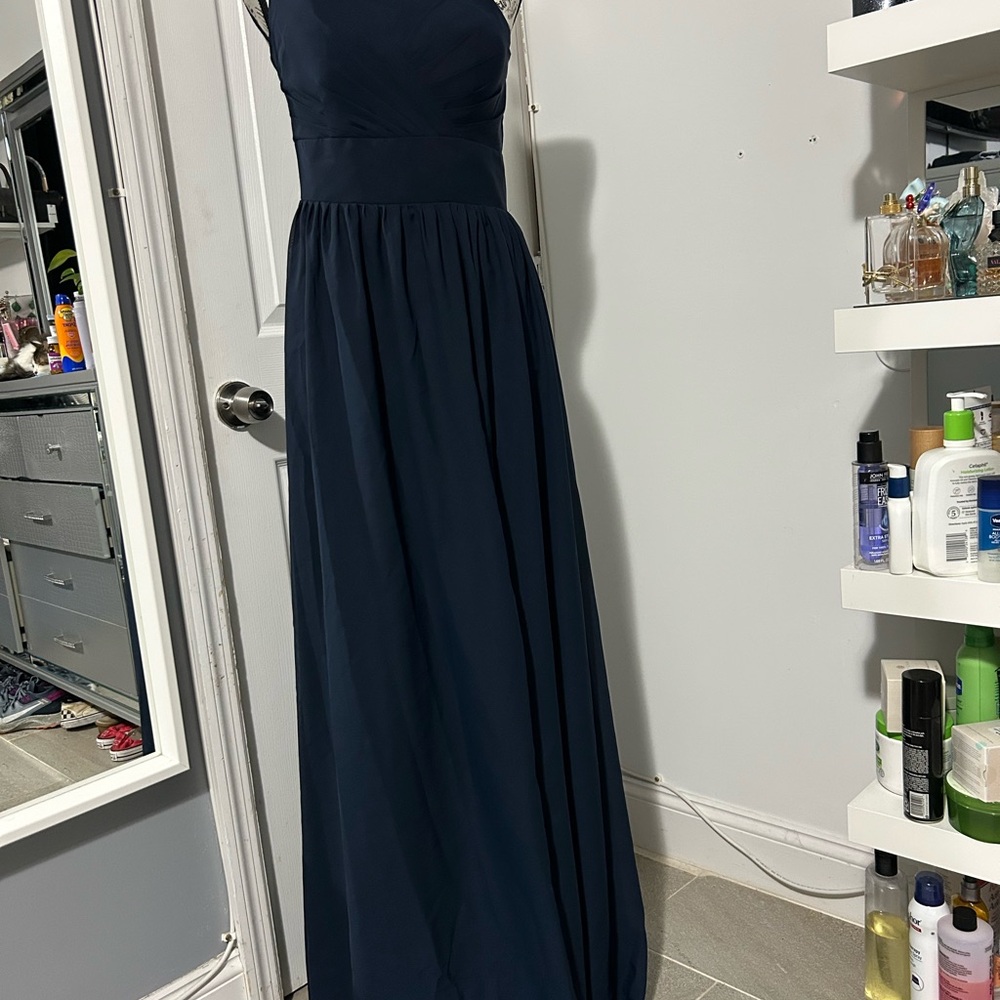 Elegant Navy Blue Evening Gown